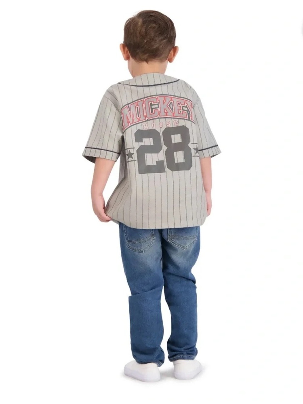 Disney Gray and Black Mickey Mouse Button-Up baseball style shirt size 4T - Picture 2 of 8